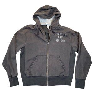 Champion Mens Hoodie Sweatshirt Medium Full Zip Activewear Classic Pockets Gray